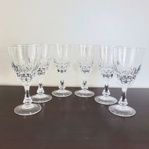 Vintage Cristal D'Arques-Durand Pompadour Wine Glasses - Set of 6